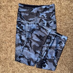 Strut This Blue and Black Camouflage Leggings